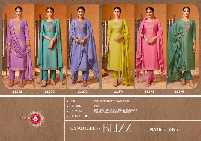 Blizz By Triple Aaa Heavy Designer Soft Silk Dress Material Wholesale Market In Surat
